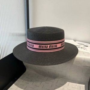miumiu缪缪新款平顶礼帽 头围57Cm