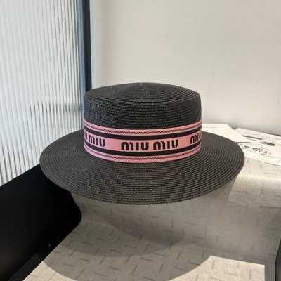 miumiu缪缪新款平顶礼帽 头围57Cm