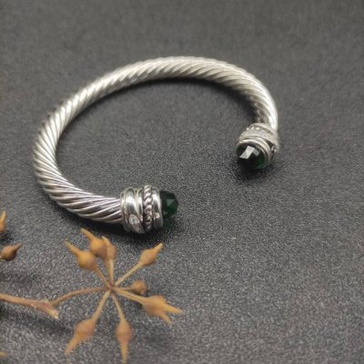 David Yurman 7Mm旋转头深绿钻头手镯 建议适合佩戴的手围16-20Cm 编号Dysz-096