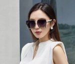 P100 Hermes爱马仕 2025新款韩版方形女士太阳眼镜复古潮流简约墨镜偏光复古眼镜 男女通用