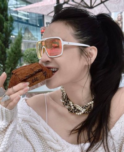 chanel香奈儿 2025新款小香墨镜熊猫滑雪镜黑白防风太阳镜大框连体镜片护目镜女遮阳