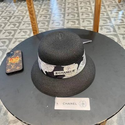 Chanel香奈儿 2025新款草编珍珠丝带款草帽细节控 简约大方 百搭单品 出街首选 新款帽型超美腻