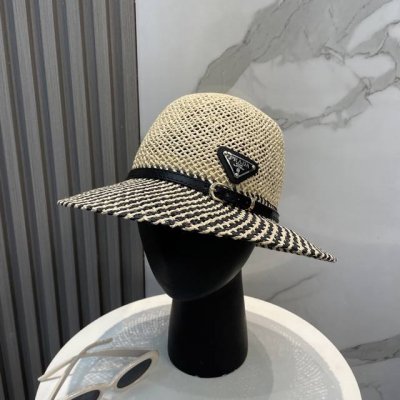 prada普拉达 草帽 名媛风盆帽 高级细草制作 高端定制 头围57Cm
