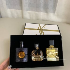 专柜品质 ysl圣罗兰香水套盒三件套30Ml 自由之水Edp 反转巴黎Edp 黑鸦片经典款Edp