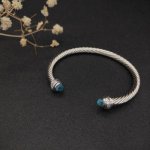 david Yurman 5Mm镶嵌石蓝钻头手镯。建议适合佩戴的手围15-20Cm 编号Dysz-053