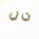 上新 David Yurman 15.6Mm分色半环耳环 编号 Dyeh-071