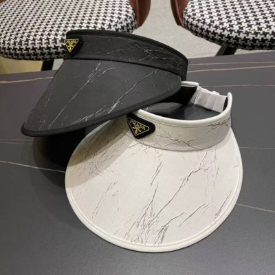 普拉达Prada 新款春夏季防晒简约空顶帽女遮阳