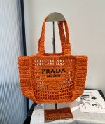 prada普拉达升级版迷你菜篮子草编包规格18*23Cm