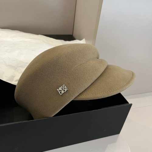 驼色 Dior迪奥秋冬新款羊毛鸭舌军帽，百分百羊毛面料，头围57Cm