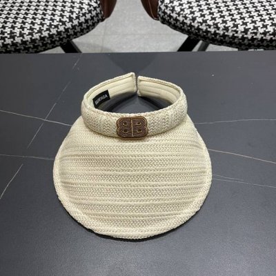 巴黎世家Balenciaga夏季小香风编织防晒帽出游百搭遮阳帽空顶帽 优雅女士太阳帽潮