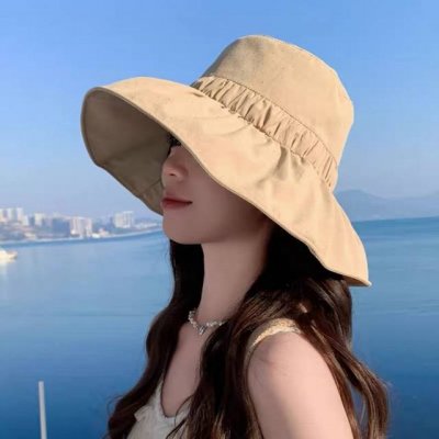 迪奥Dior 2025新款渔夫帽子女夏季遮阳帽韩版百搭显脸 小大檐防晒太阳帽折叠