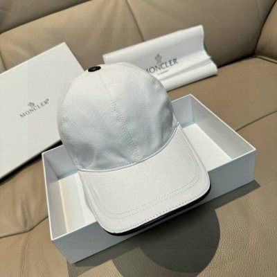 配包装布袋 Moncler蒙口经典原单棒球帽 经典流行款 专柜1:1开模订制 原版帆布料+头层牛皮 纯棉内里 轻盈透气 质量超赞 基础头围56 贴片可调节