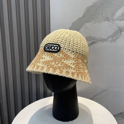 古驰Gucci 新款针织盆帽，高密度制作，一顶超级有品位的针织帽了~出街首选！帽型超美腻颜色妥妥，轻便携带！小仙女人手必备 头围57Cm