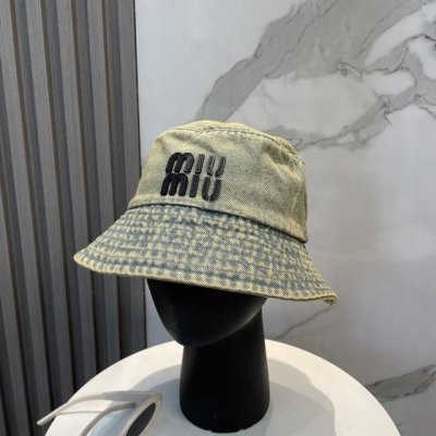配防尘袋 Miumiu缪缪2025新款洗水软牛仔男女款渔夫帽 简约折叠遮阳～非常有质感的一款