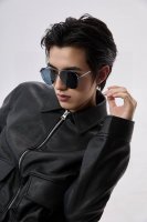 Gucci 男款炫彩飞行员偏光太阳镜 材质 高清尼龙加厚卡槽高清偏光镜片 无边框镜架颜型号 G11809