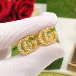 p60编号Ged0224 【Gucc*最新款前后双G镶钻耳钉】一致Zp黄铜材质
