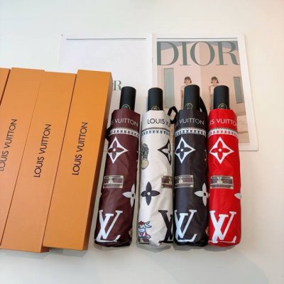 Louis Vuitton 路易威登 三折自动折叠晴雨伞 新涂层技术深色伞面 拥有令人惊喜的遮光效果
