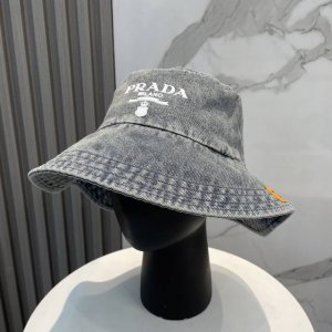 配防尘袋 prada普拉达 2025新款牛仔男女款渔夫帽 简约折叠遮阳 非常有质感的一款