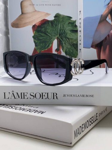 Chanel香奈儿 双C大Logoy2K中古墨镜Vintage太阳眼镜 时尚优雅黑框金属墨镜男女Women潮牌太阳眼镜