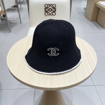 Chanel香奈儿2025新款正确字母针织线水桶帽春夏甜美百搭显脸小渔夫帽