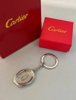 Cartier卡地亚 双C标识 钥匙扣 男女同款情侣款 银色