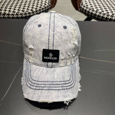 Moncler潮牌蒙口经典牛仔棒球帽，男女户外保百搭帽子