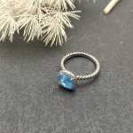 david Yurman 四爪四方钻戒指，蓝钻款 尺寸：美号，6-7-8-9，四个号 编号Dyjz-073