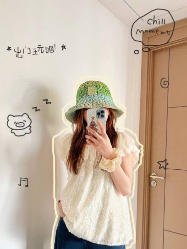 特 配防尘袋 Loewe罗意威 2025新款彩色拼接度假风渔夫帽，百搭日常款～出街必备