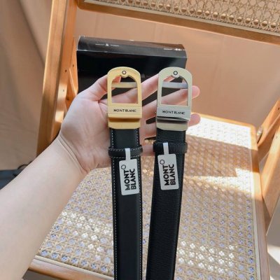 mont Blanc 全新万宝龙男士自动扣腰带 3.5Cm宽 牛皮材质轻盈 可自由裁剪 纯钢扣五金材质 商务男士的首选 满足日常所有场合 P220
