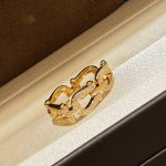 a2352 费雷德 马蹄扣 满钻 拉环 链戒 手工一节一节组装可活动 高端定制925纯银微镶顶级工艺 18K镀金 马蹄 扣头 戒指 网红达人 时尚一族必备单品