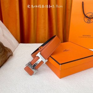 爱马仕 Hermes 宽3.8Cm进口原版皮带身 双面可两面用 精品电镀五金 顶级