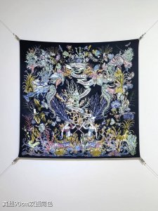 Sdo2510 18姆米双面 90X90Cm斜纹真丝 迪奥 Cabinet De La Mer