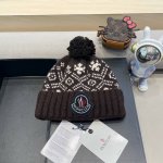 Moncler枥野毛线帽子女秋冬新款韩版针织帽可爱时尚加绒显脸小保暖护耳帽