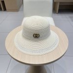 p90 Gucci古奇简约镂空水桶帽子女夏季防晒草帽撞色手编纹路渔夫帽百搭盆帽遮阳