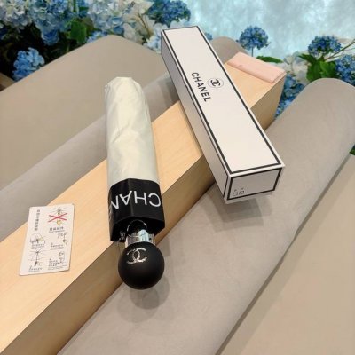 chanel 香奈儿 经典拼接 三折自动折叠晴雨伞 选用台湾进口Uv防紫外线伞布 原单代工级品质 2色