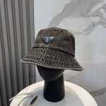 配防尘袋 Prada普拉达 2025新款洗水软牛仔男女款渔夫帽 简约折叠遮阳～非常有质感的一款