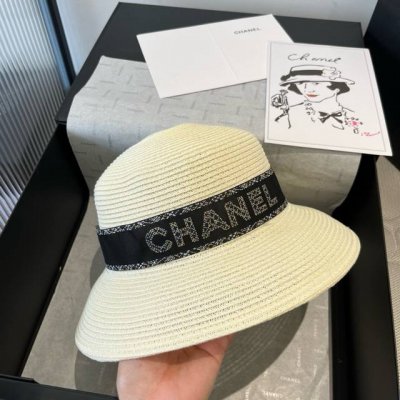 Chanel香奈儿新款草帽，名媛风遮阳帽，头围57Cm