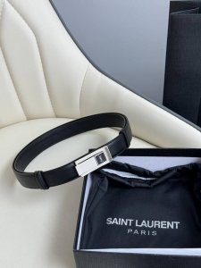 特 Saint Laurent 圣罗兰女士腰带皮带 原厂真金电渡扣头，意大利原厂皮，宽2.5Cm，代购级。