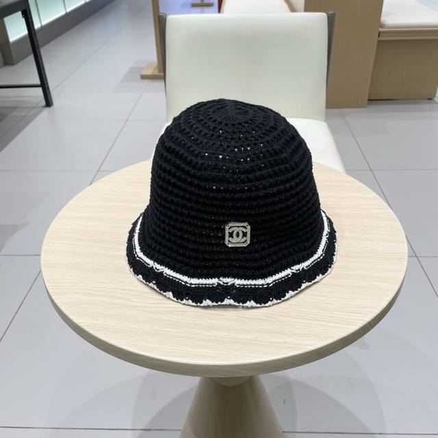 P80 Chanel香奈儿2025镂空渔夫帽夏女透气时尚水桶帽Ins风高级感正品韩版百搭盆帽