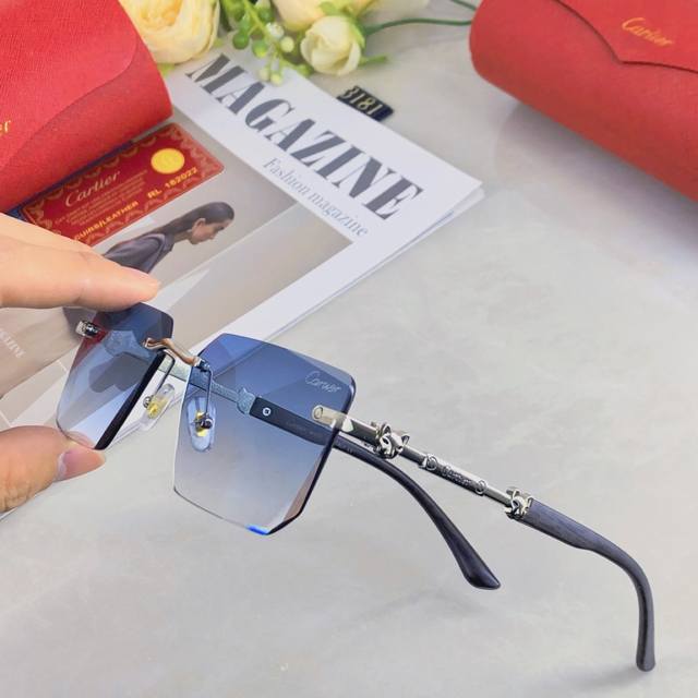 P120Cartie*新款方形大框太阳镜时尚穿搭优雅百搭墨镜网红高级感眼镜