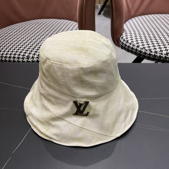 P80 路易威登Lv2025春夏新款优雅时尚渔夫帽女百搭盆 帽防晒遮阳帽子太阳帽