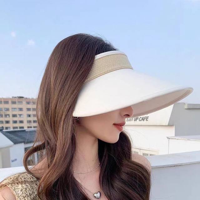 P80 赛琳Cellne防晒帽子女夏硬大檐空顶帽骑行防紫外线遮脸太阳帽百搭遮阳帽