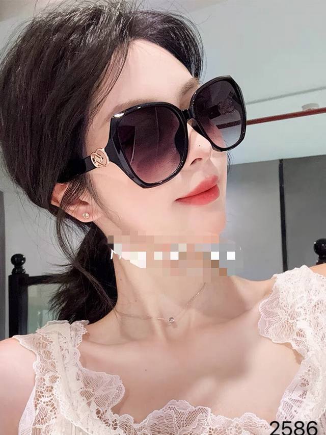 p90Dio*方圆脸墨镜女大框显脸小防紫外线韩版气质优雅时尚太阳镜防晒旅游