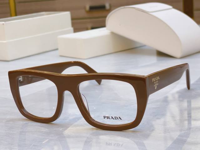 p120，【Prad*】普拉*达新款眼镜架，Model：Pra17V，Size：53口20-145