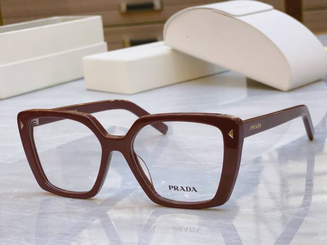 p120，【Prad*】普拉*达新款眼镜架，Model：Pr 16Zv，Size：53口18-145