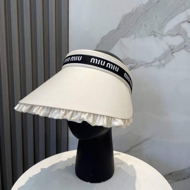 p50 Miumiu～新款空顶帽 夏日遮阳贝壳空顶帽，大檐加宽 全脸防晒 高效遮阳，显脸小的款式 大头宝宝放心入手 头围:56-60Cm均可佩戴