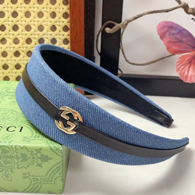 p60 Gucci古驰 gucci发箍 经典牛仔 Logo轻奢风发箍气质百搭小仙女必入单品名媛风十足～宝藏款 闭眼入推荐款（单个）