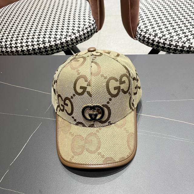 p80 Gucci(古奇)经典原单棒球帽专柜1:1开模订制，最高版本，原版帆布料+头层牛皮，轻盈透气！实物拍摄，四季百搭男女适用，基础头围56，贴片可调节。
