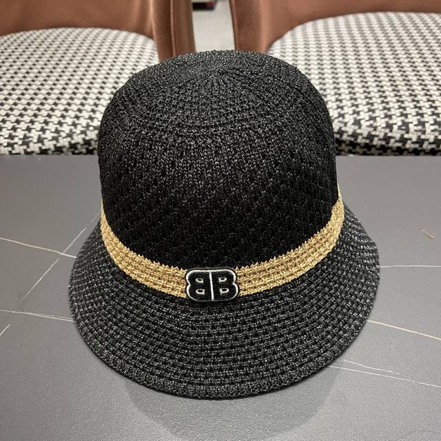 p80 巴黎世家Balenciaga 春夏时尚百搭镂空网眼户外休闲女帽女士遮阳帽子 渔夫帽盆帽沙滩帽