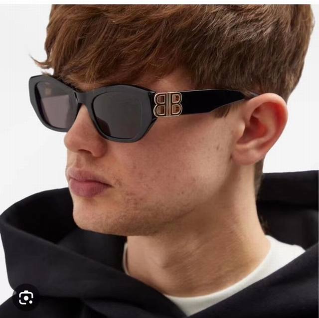 p90 Balenciaga巴黎世家 2025新款墨镜女复古板材金属Logo猫眼 太阳眼镜男女通用Bb0311